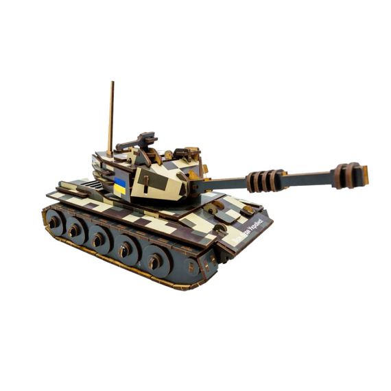 Деревянный 3D конструктор Танк 162-0074, 162 детали | Зображення 1