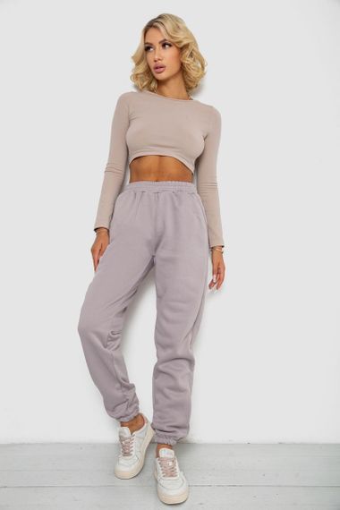 Спортивные штаны женские на флисе  -уценка, цвет светло-серый, 238R58671-U-22 | Зображення 1