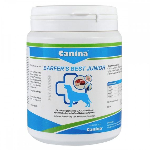 Вітамінно-мінеральний комплекс Canina Barfers Best Junior для молодих собак, яких годують натуральним кормом, 850 г