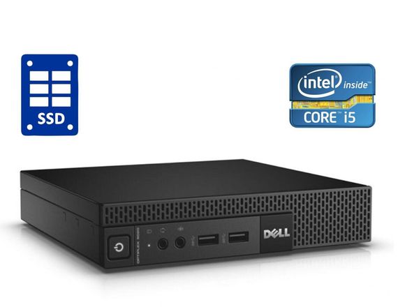 Неттоп Dell OptiPlex 9020M USFF / Intel Core i5-4590T (4 ядра по 2.0 - 3.0 GHz) / 8 GB DDR3 / 256 GB SSD / Intel HD Graphics 4600 б/в