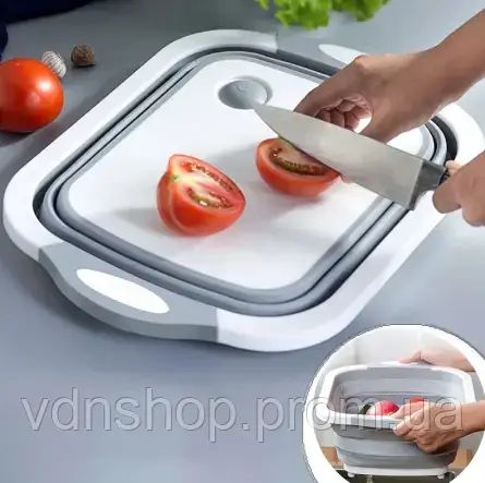 Разделочная доска 2 в 1 Chopper Доска-миска , доска контейнер, силиконовая доска | Зображення 2