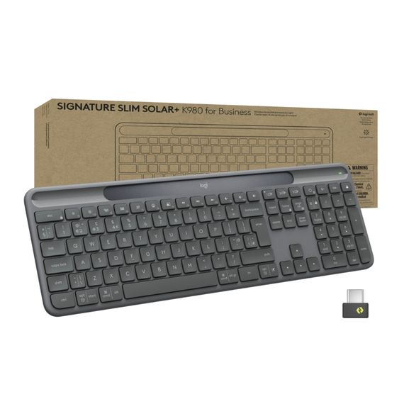 Клавіатура Logitech Slim Solar+ for Business Wireless/Bluetooth Graphite (920-013779)