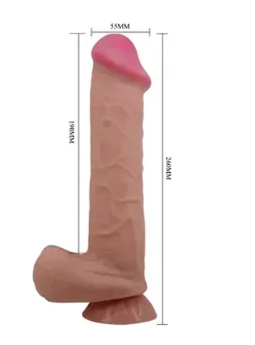 Фалоїмітатор на присоску, з хребтом і ефектом ковзної шкіри LyBaile — Sliding Skin 10,2”, BW-008103NRG-1 sexstyle | Зображення 4