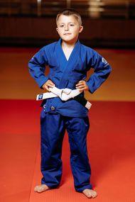 Кімоно для джиу - джитсу синє, TM "Kintayo", 130 зріст, щільність 350 гр/м.кв.