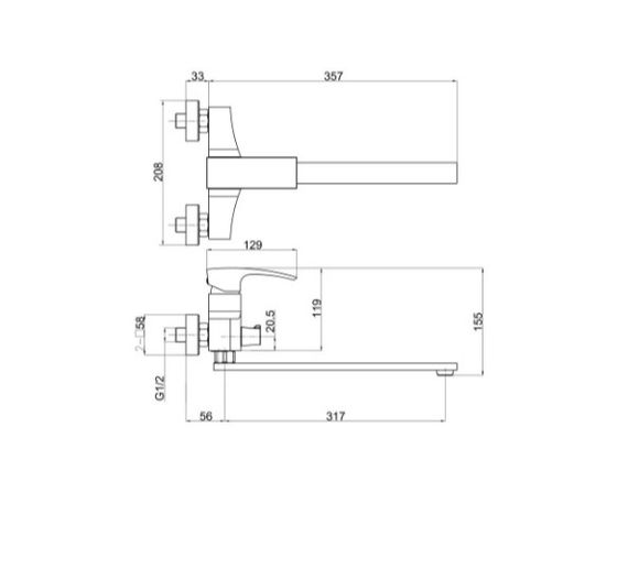 Змішувач для ванни Gappo G2207-7 | Зображення 1