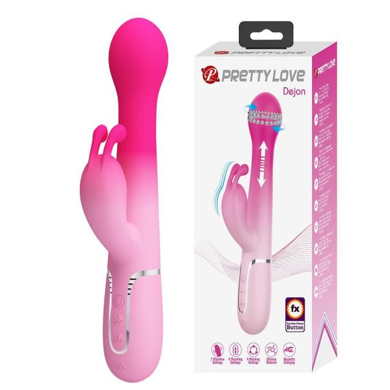 Вибратор-кролик 3 в 1 PRETTY LOVE Dejon вибро, ротация и фрикции, розовый Sex Aura