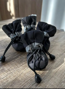 Водонепроницаемая обувь для собак (мешочки) со стоппером черные 4