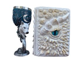 Подарунковий набір Келих 3D Вовк і Блокнот 3D «Око Крижаного Хранителя»