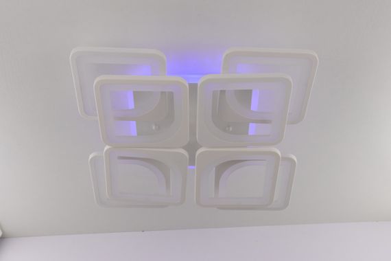 Люстра світлодіодна стельова LED світильник для квартири на стелю лед з пультом 25595 Білий 11х43х43 см.