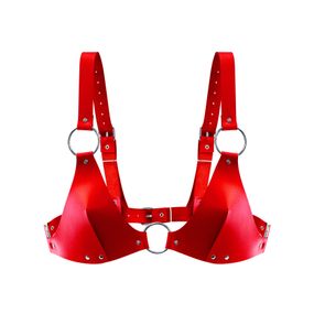 Ліф з натуральної шкіри Feral Feelings - Bikini Top Red