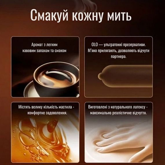 Ультратонкі презервативи з гіалуроновою кислотою 0 03 мм тонкі латексні вироби з кавовим ароматом 10 штук | Зображення 4