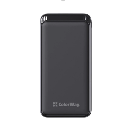 Павербанк 20000 mAh ColorWay CW-PB200LPG3BK-PD 20W QC+PD slim чорний