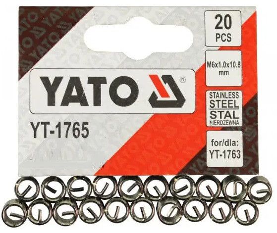 Набор вставки спиральные ремонта резьбы М6х1,0х10,8 20шт YATO YT-1765