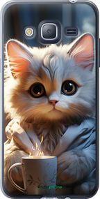 Чохол на Samsung Galaxy J3 Duos (2016) J320H Білий кіт "5646t-265-2448"
