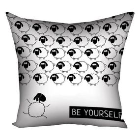 Подушка габардинова з принтом Be yourself 30x30 (3P_NGBAR115)
