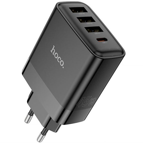 МЗП Hoco C127A Intelligent PD45W (3USB-A/1C) Black | Зображення 2