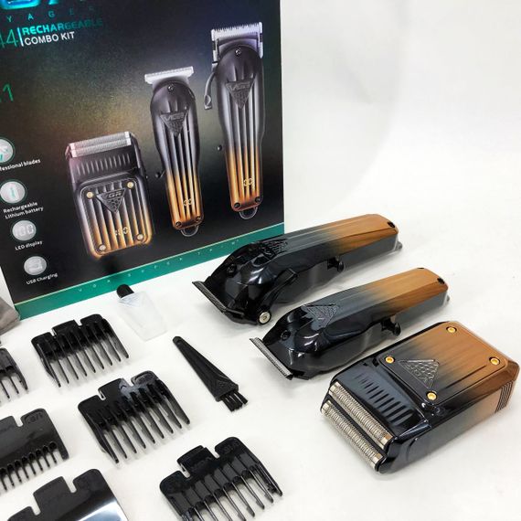 Комплект VGR 3 в 1 V-644 акумуляторна машинка для стрижки, триммер та електробритва шейвер | Зображення 1