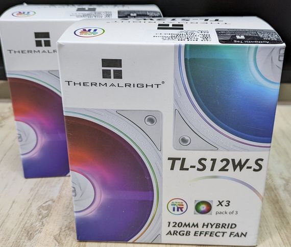 Вентилятор корпуса Thermalright TL-C12CW-S X3 ARGB 120 мм White, 4-pin PWM, 1550 об/мин (3 шт.)