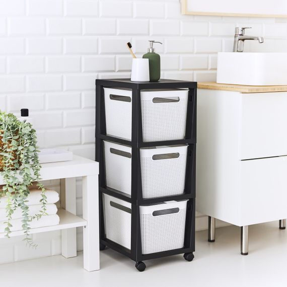 Комод пластиковий на 3 ящики Rotho (Рото) Brisen (10497) Біло-сірий | Зображення 2