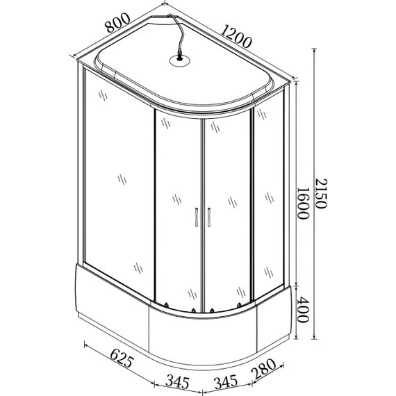 Душовий бокс BRAVO OBRA H120GBSL (H120BL) | Зображення 2