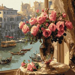 Картина по номерам "Розы в Венеции" ©art_selena_ua KHO6412, 40x40 см