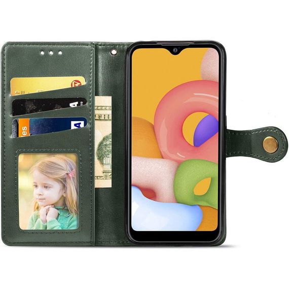 Шкіряний чохол-книжка GETMAN Gallant (PU) для Samsung Galaxy A05 Зелений | Зображення 3