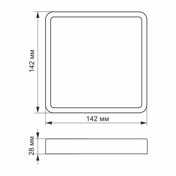 Світлодіодний світильник накладний квадрат VIDEX 12W 5000K White | Зображення 3