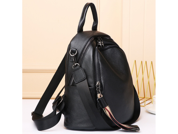 Шкіряний жіночий рюкзак міський чорний Olivia Leather 6711 | Зображення 2