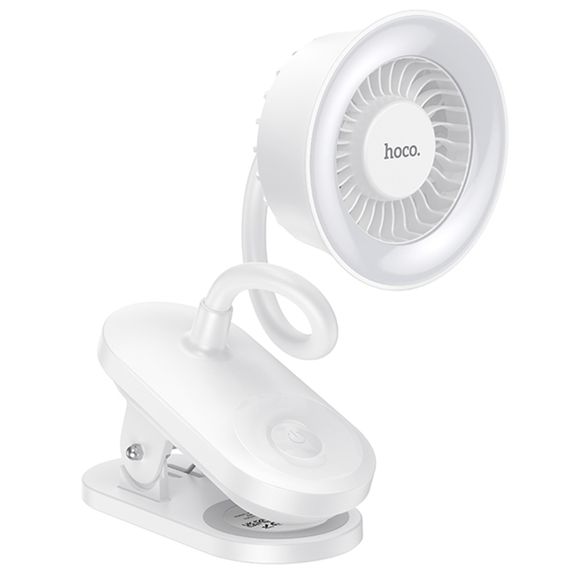 Портативний вентилятор Hoco HX610 handheld folding fan 1800 mAh White | Зображення 2