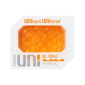 Унисекс-стимулятор Tenga UNI Topaz, оранжевый, рельеф в виде бугорков, лубрикант в комплекте Sex Aura