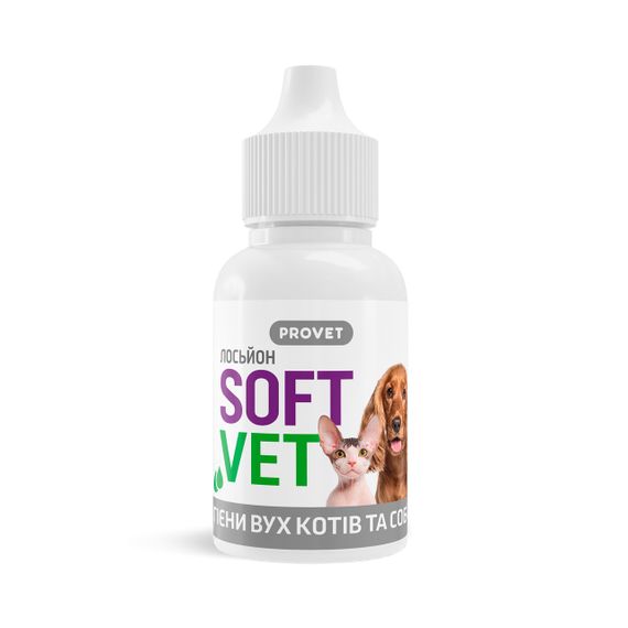 Лосьйон для догляду за вухами собак та котів Provet Softvet, 15 мл | Зображення 1
