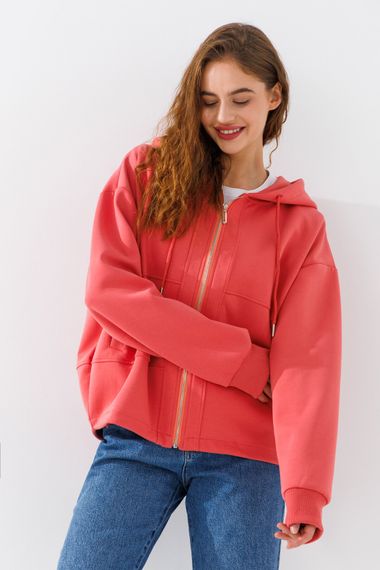 Толстовка однотонна жіноча 24-103 3XL Теракотовий shop (2000990652652)