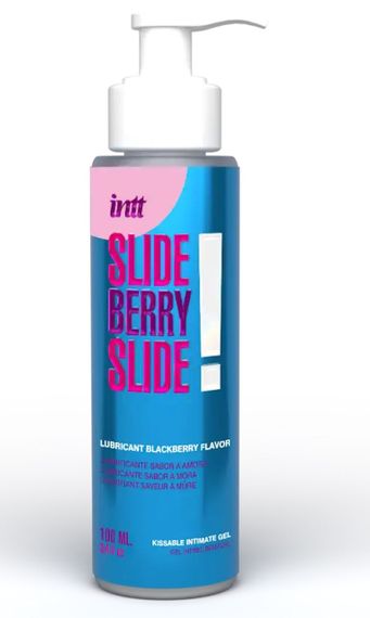 Лубрикант съедобный с ароматом ежевики Intt SLIDE BERRY SLIDE! на водной основе, 100 мл sexstyle