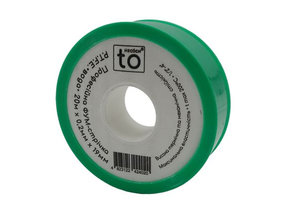 Фум-стрічка професійна 19mm×0.2mm×20м (0.4g/cm3) toНасоси 10/250 | Зображення 1