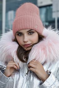 Шапка «Винтаж» темная пудра