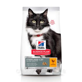 Сухой корм для стерилизованных пожилых котов Hill's Sterilised Mature Adult 7+ Chicken с курицей 1.5 кг 604133