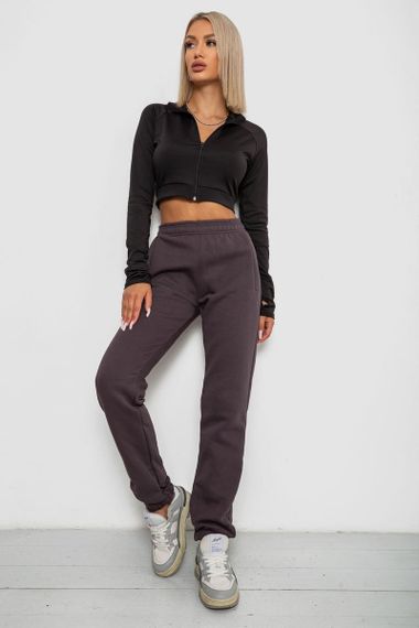 Спортивные штаны женские на флисе, цвет коричневый, 238R58641-2 | Зображення 1