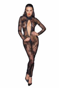 Сітчастий бодістокінг Noir Handmade F237 Long tulle overall, L