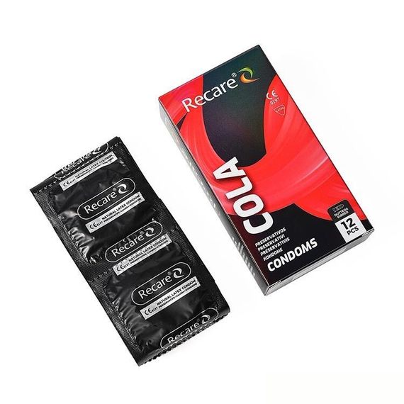 Презервативы Holographic Recare Cola Dotted&Ribbed Condoms 12шт, с пузырьками и ребрами, аромат: | Зображення 1
