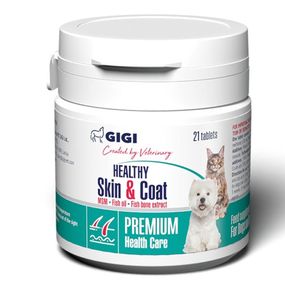 Вітаміни для шерсті та шкіри у кішок та собак GiGi Healthy Skin & Coat 21 табл