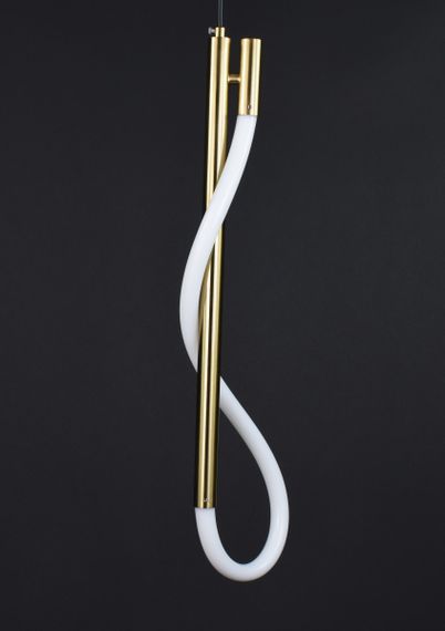 Люстра світлодіодна підвісна LED світильник для квартири на стелю лед 27639 Латунь 65-180х14х10 см. | Зображення 2