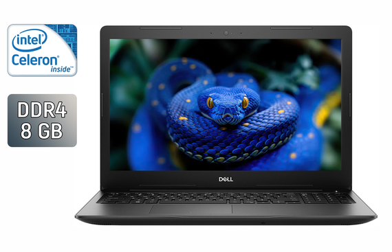 Ноутбук Б-класс Dell Latitude 3590 / 15.6" (1366x768) TN / Intel Celeron 3865U (2 ядра по 1.8 GHz) / 8 GB DDR4 / 240 GB SSD / Intel HD Graphics 610 / WebCam / HDMI / Windows 10 б/у