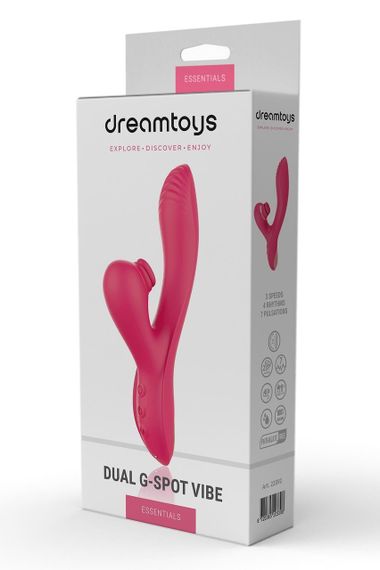 Вібратор кролик подвійний стимуляції Dream Toys Dual G-Spot Vibe Essentials, рожевий Sex Aura | Зображення 4