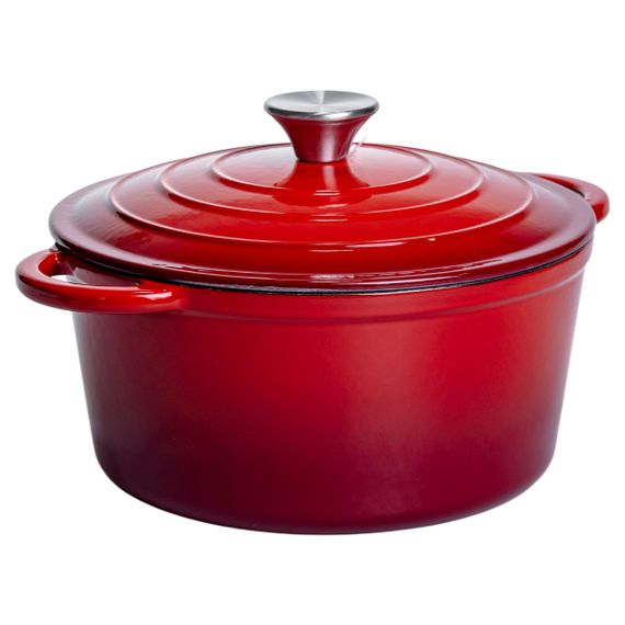 Каструля чавунна емальована 4 л, червоний Yiwu HP-FLG-1 RED | Зображення 5