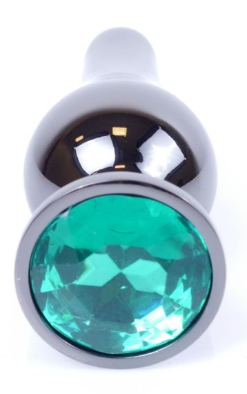 Анальний затор Boss Series - Jewellery Dark Silver BUTT PLUG Green, BS6400060 Sex Aura | Зображення 1