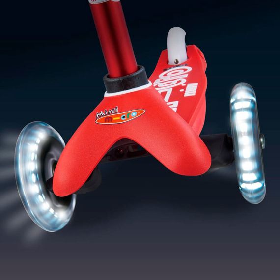 Детский самокат Deluxe red до 50 кг 3х колесный Led | Зображення 1