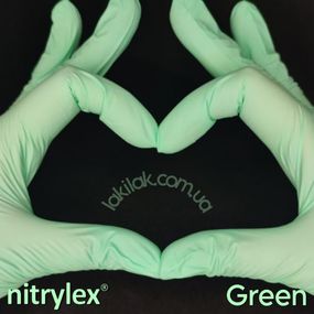 Перчатки нитриловые Nitrylex размер M Green  3,5гр (мятные) 100 шт