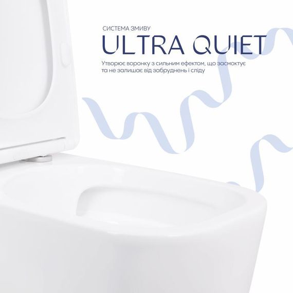 Унитаз напольный Qtap Aquarius Ultra Quiet 620×355×790 мм с сиденьем Soft-close, White QTAQAW27W49262 | Зображення 4
