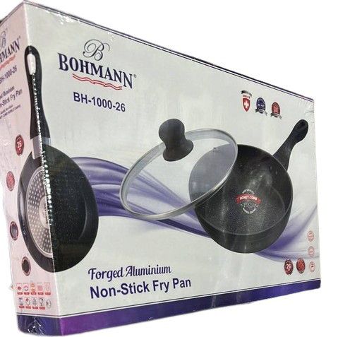 Сковорода Bohmann BH-1000-26 с мраморным покрытием стеклянной крышкой 26 см | Зображення 2
