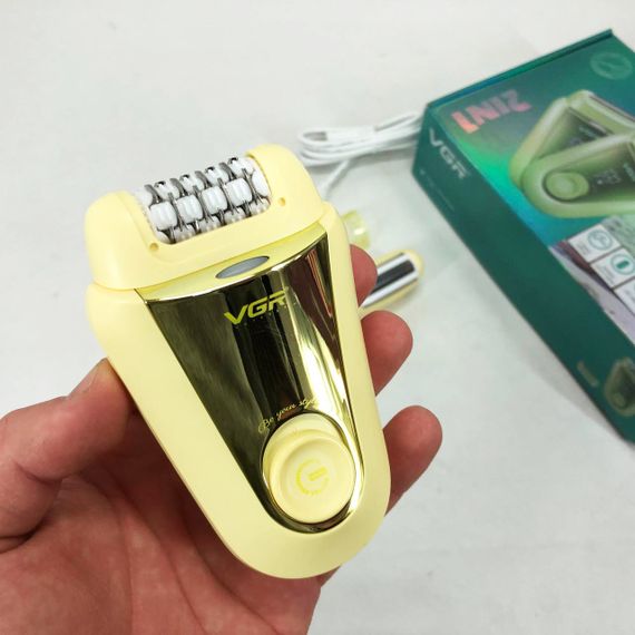 Акумуляторна жіноча електробритва, Епілятор електробритва для ніг, Епілятор-бритва 3в1 CW-57 | Зображення 4